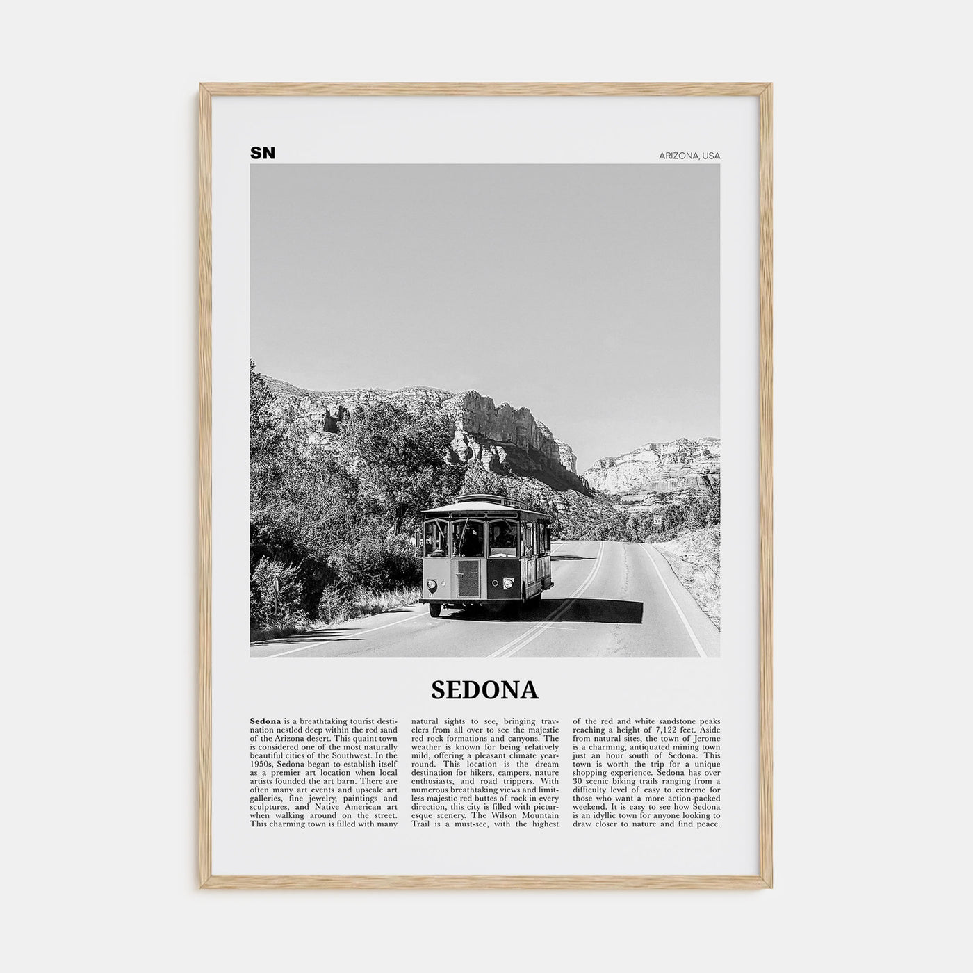 Sedona Travel B&W Poster