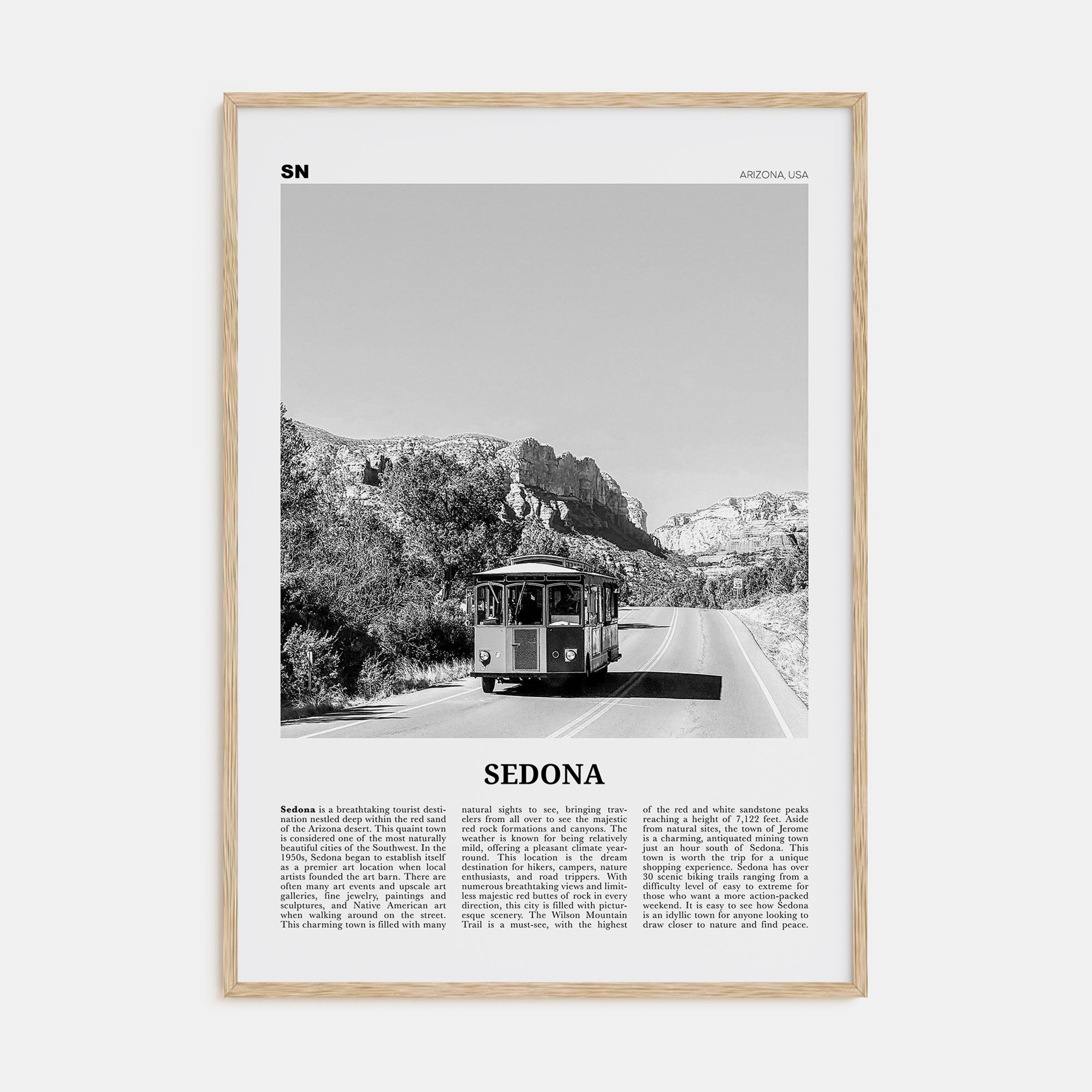 Sedona Travel B&W Poster