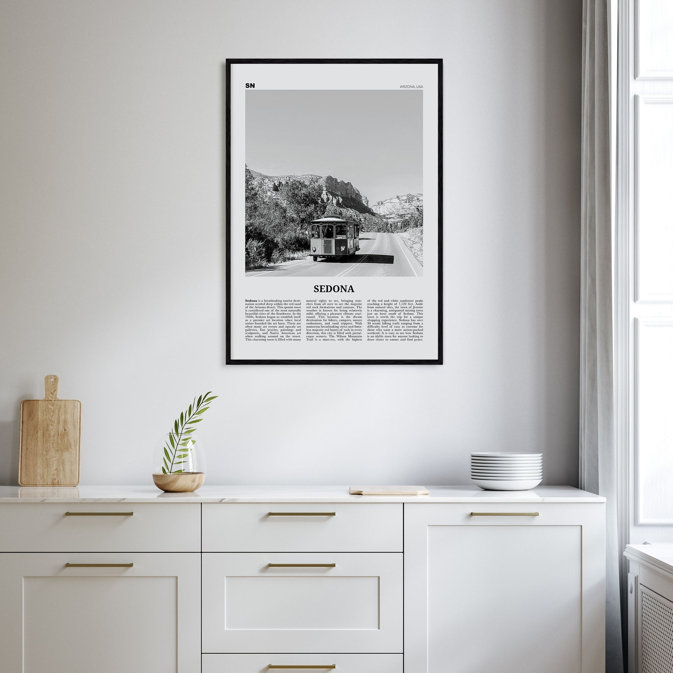 Sedona Travel B&W Poster