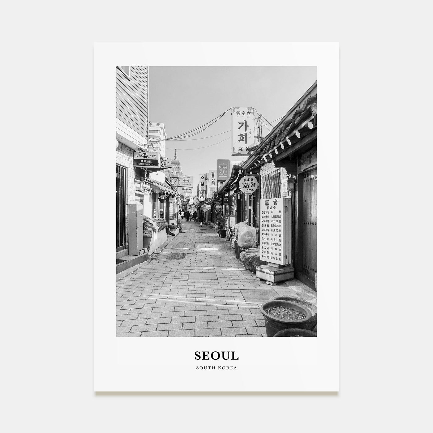 Seoul Portrait B&W No 2 Poster