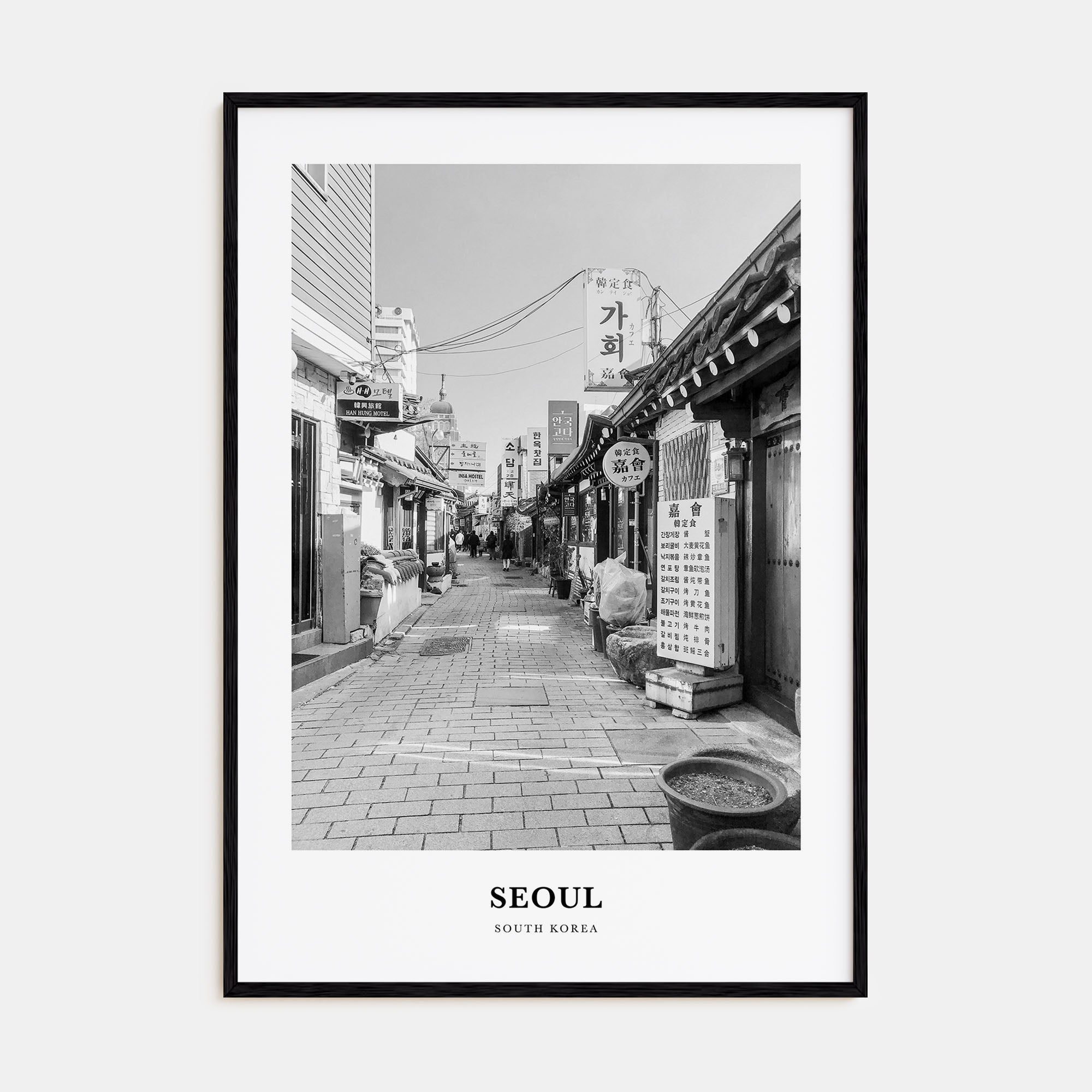 Seoul Portrait B&W No 2 Poster
