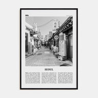 Seoul Travel B&W No 1 Poster