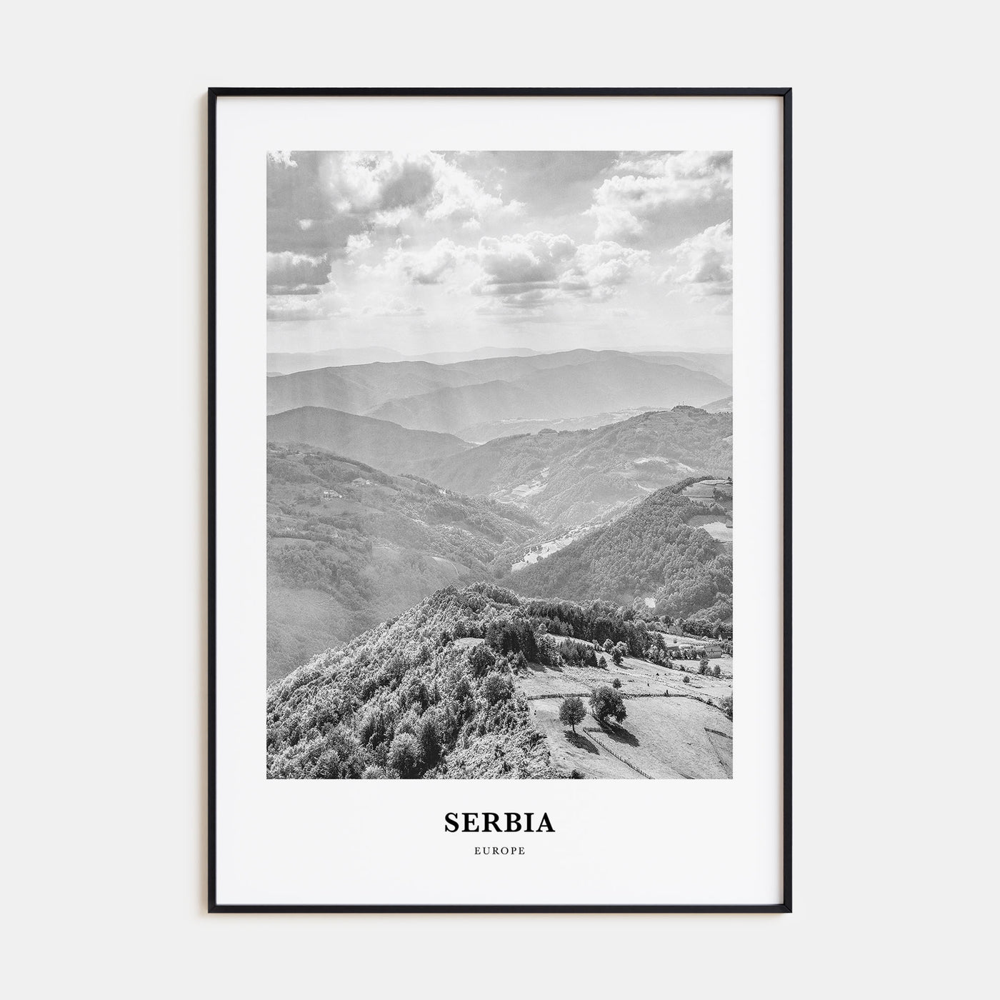 Serbia Portrait B&W Poster