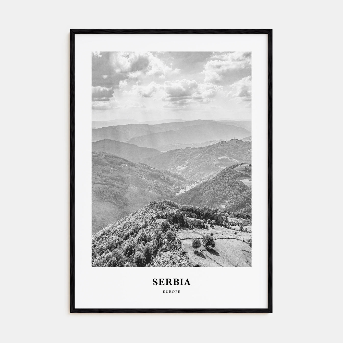 Serbia Portrait B&W Poster
