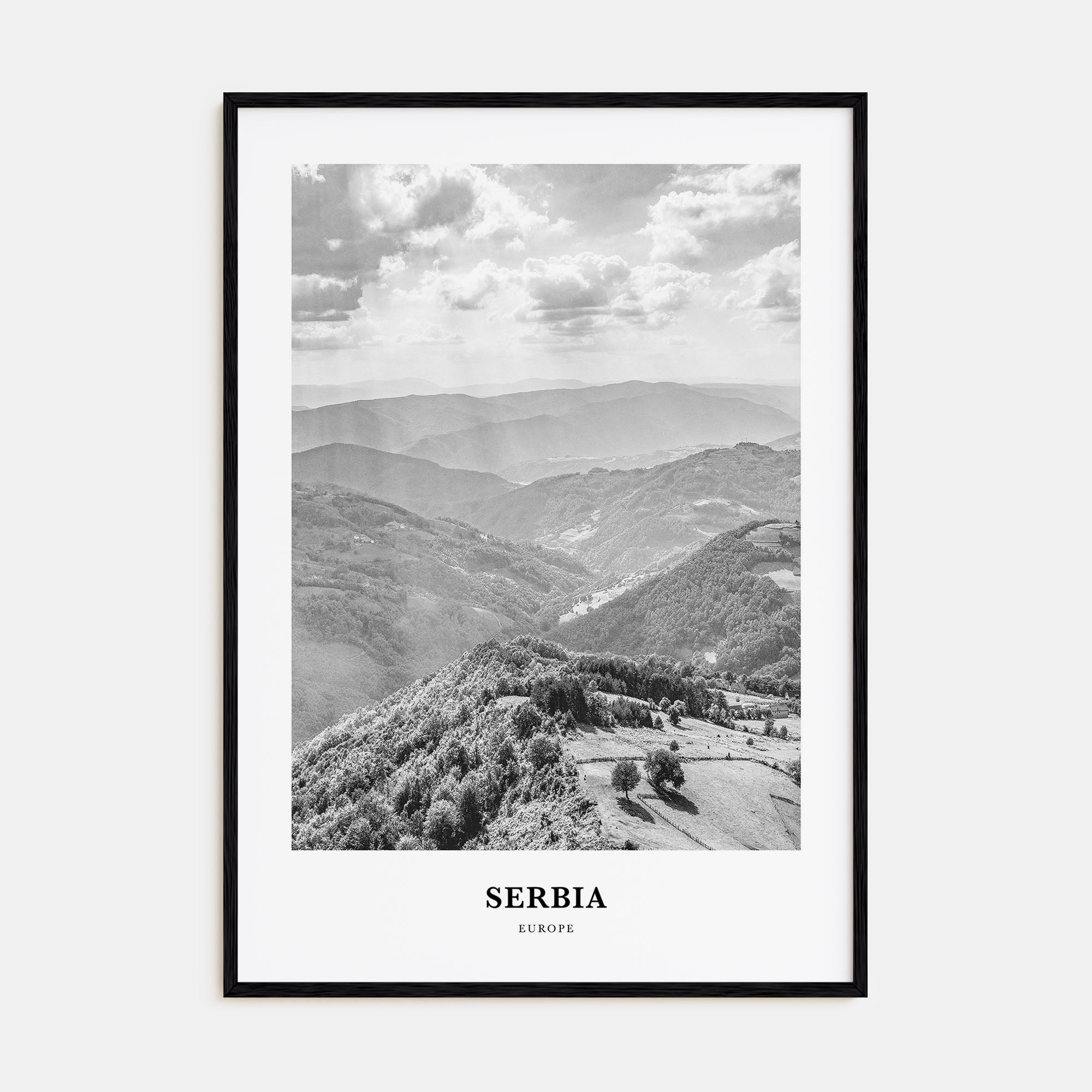 Serbia Portrait B&W Poster