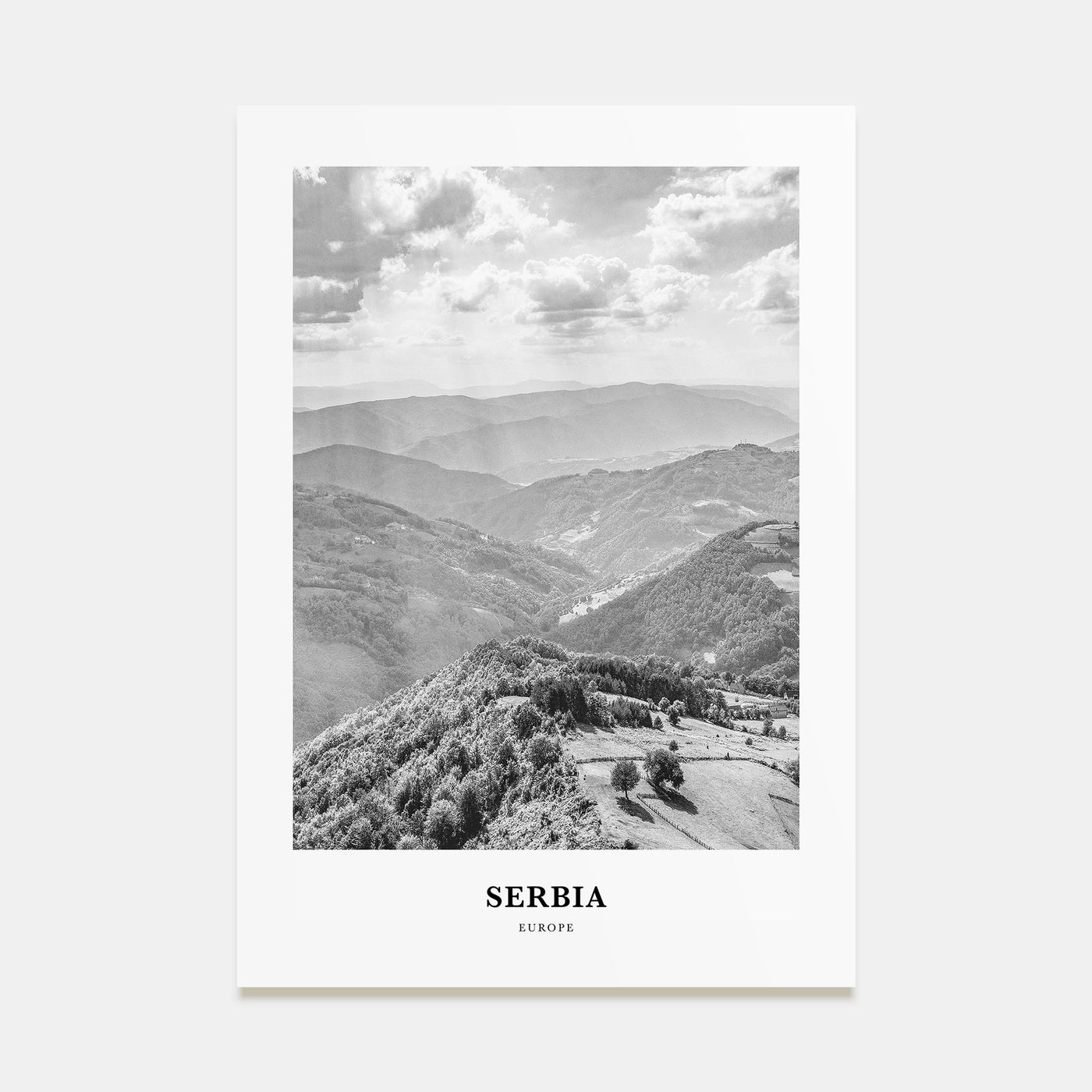 Serbia Portrait B&W Poster