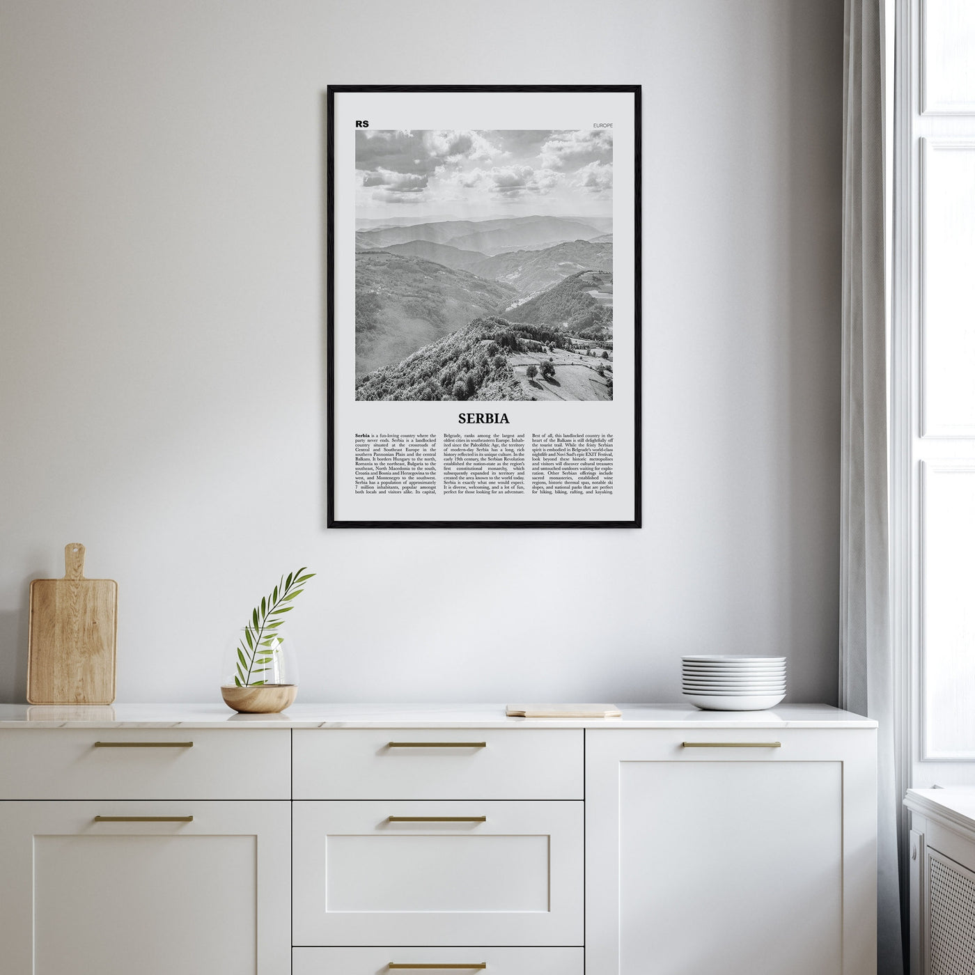 Serbia Travel B&W Poster