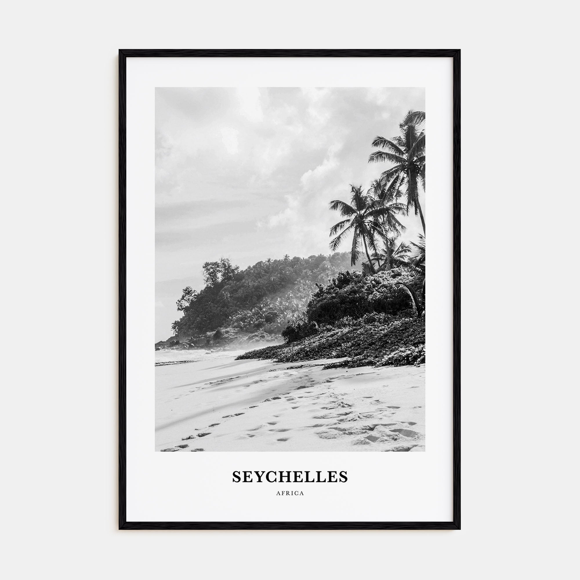 Seychelles Portrait B&W Poster