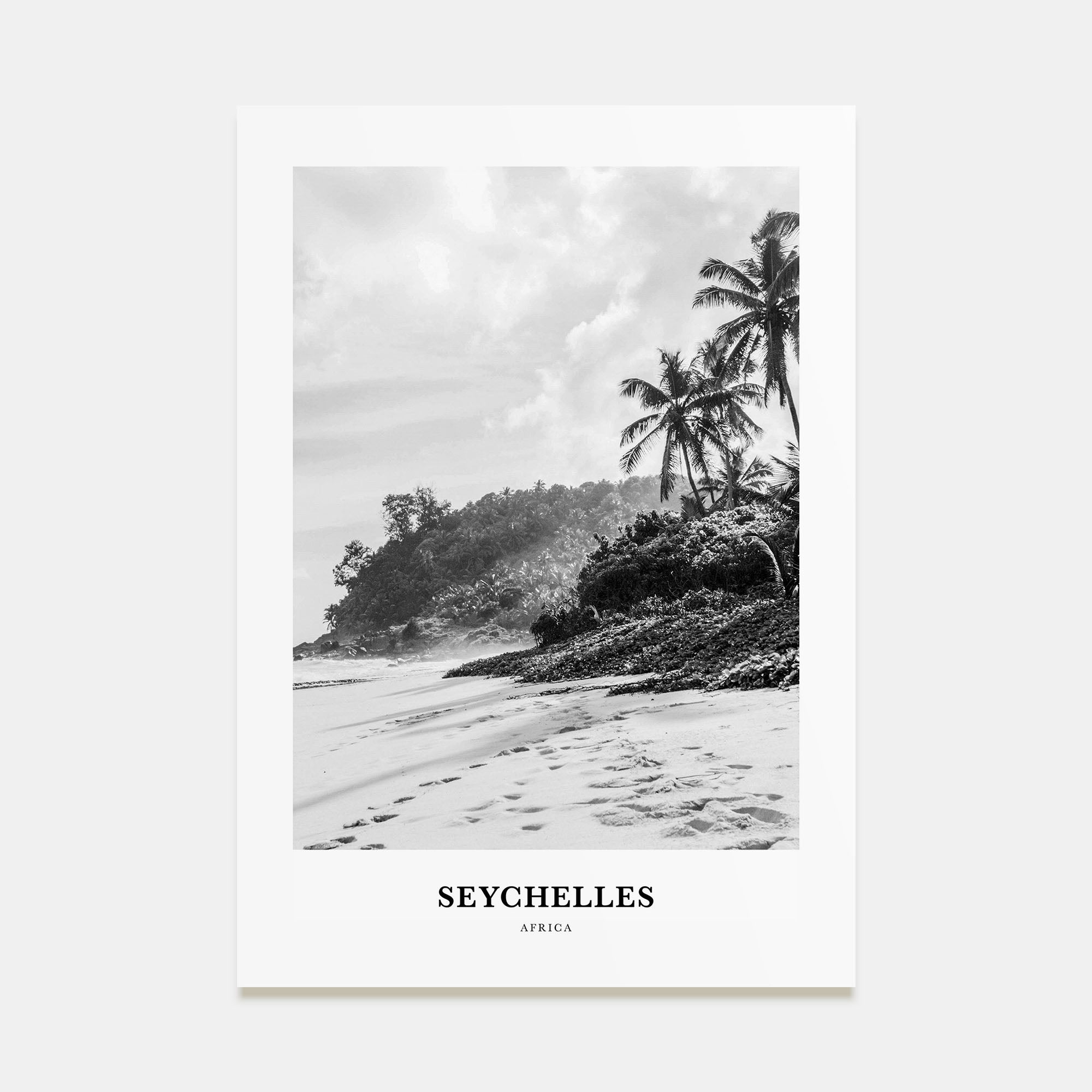 Seychelles Portrait B&W Poster