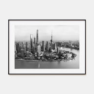 Shanghai Landscape B&W Poster