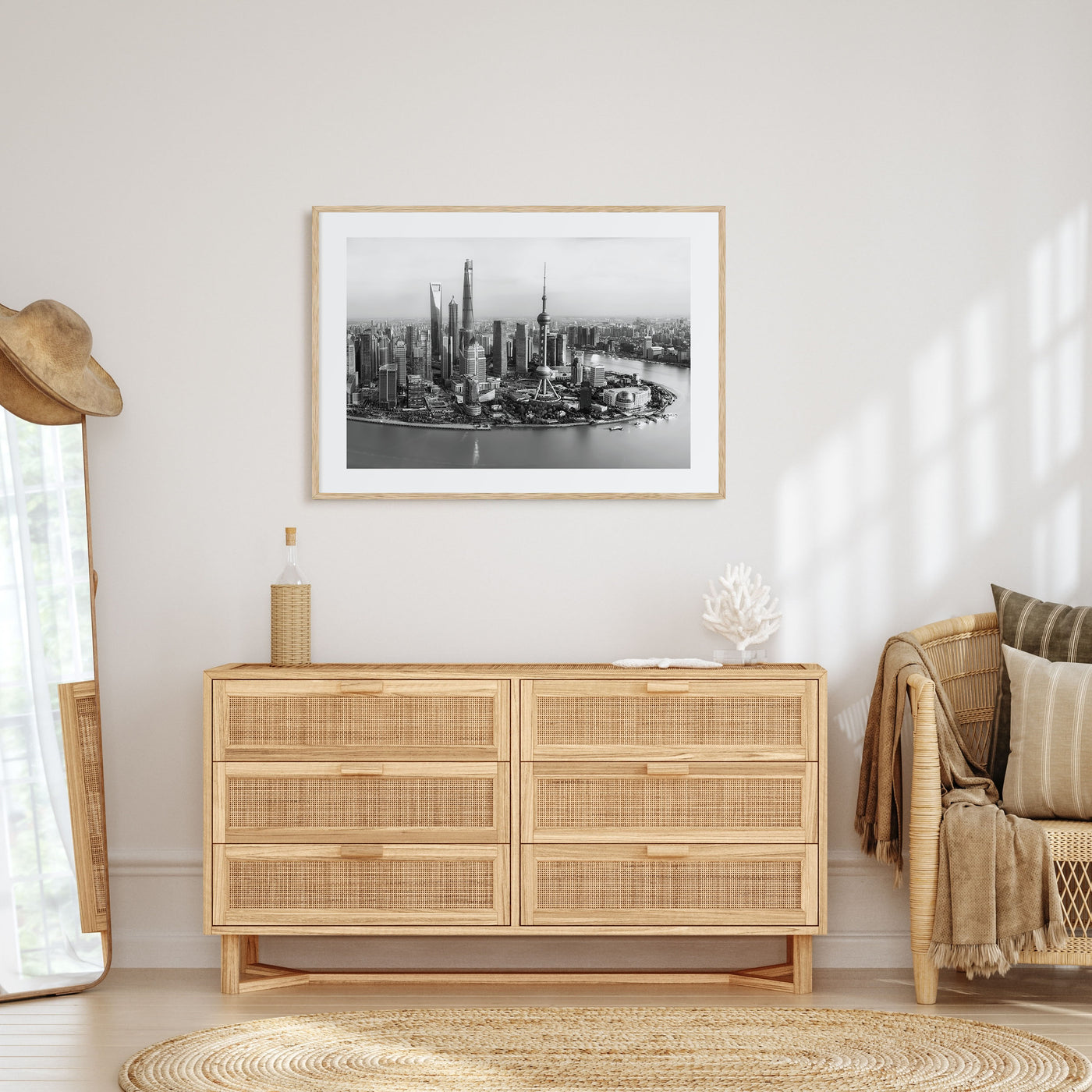 Shanghai Landscape B&W Poster
