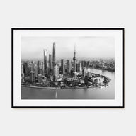 Shanghai Landscape B&W Poster