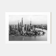 Shanghai Landscape B&W Poster