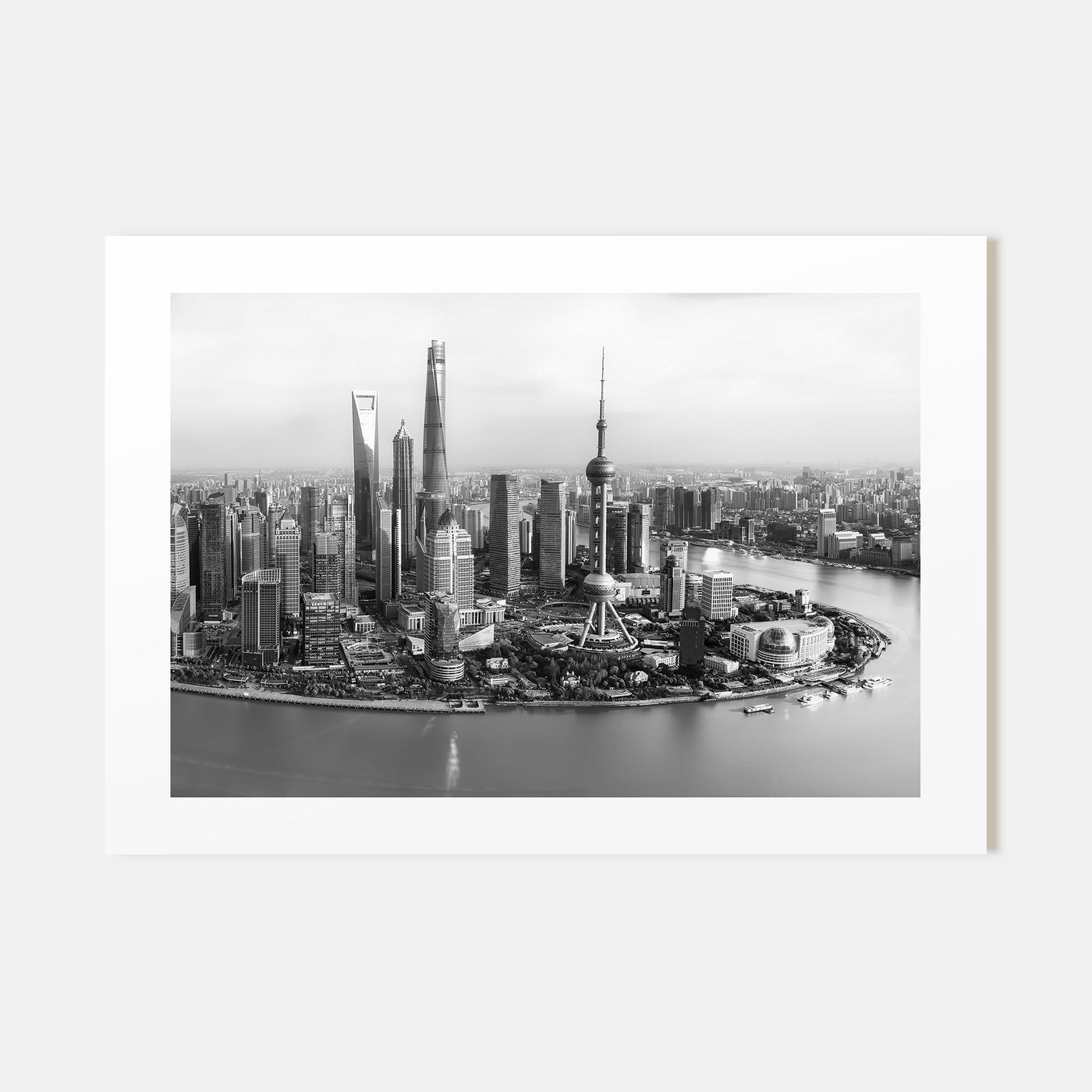 Shanghai Landscape B&W Poster