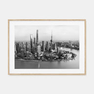 Shanghai Landscape B&W Poster