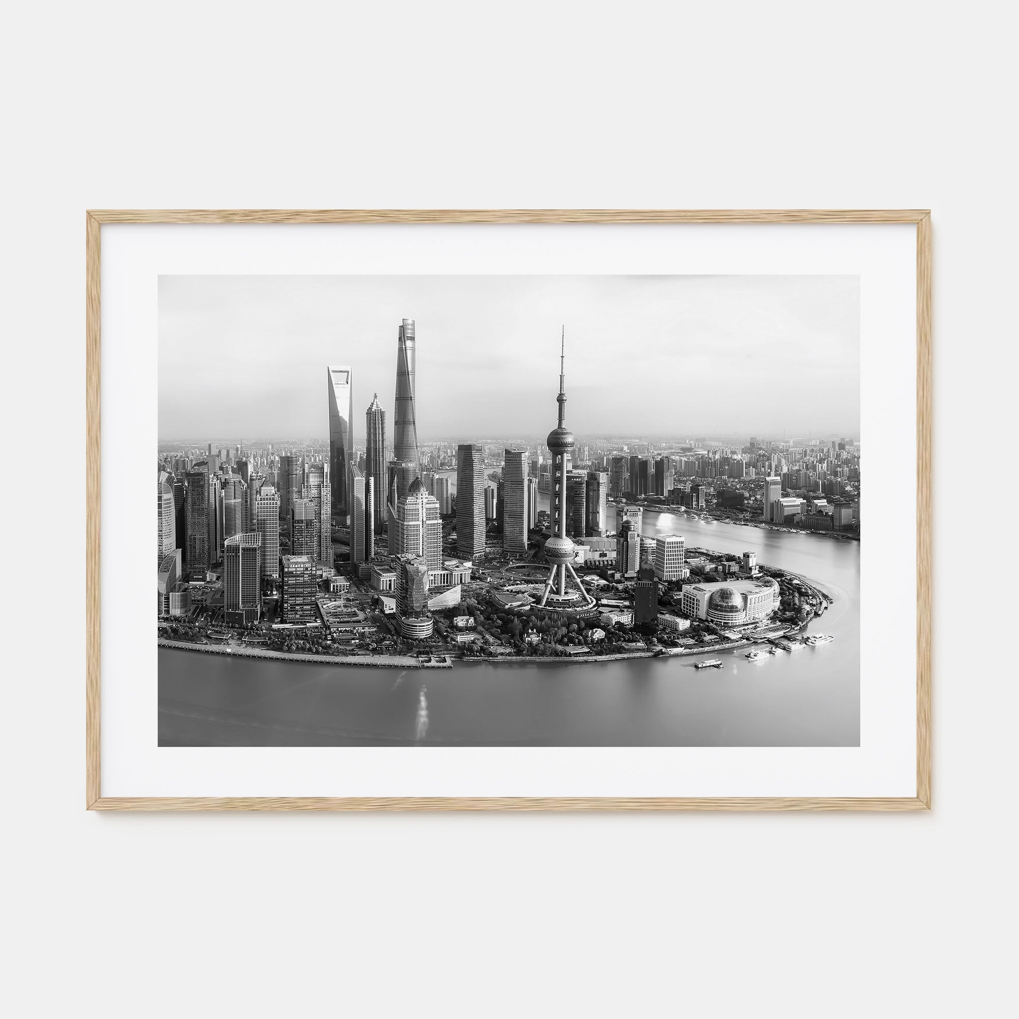 Shanghai Landscape B&W Poster