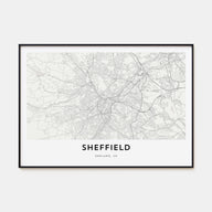 Sheffield Map Landscape Poster
