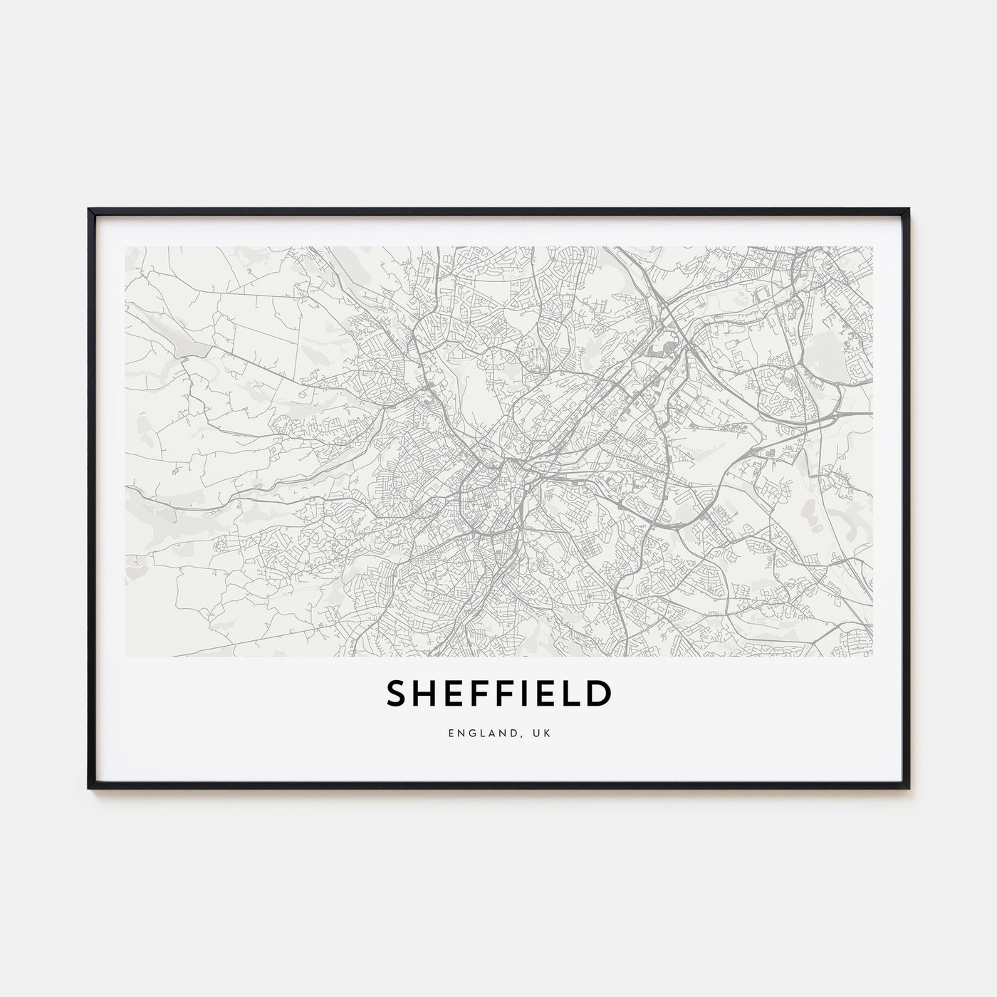 Sheffield Map Landscape Poster