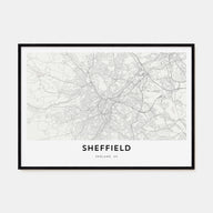 Sheffield Map Landscape Poster