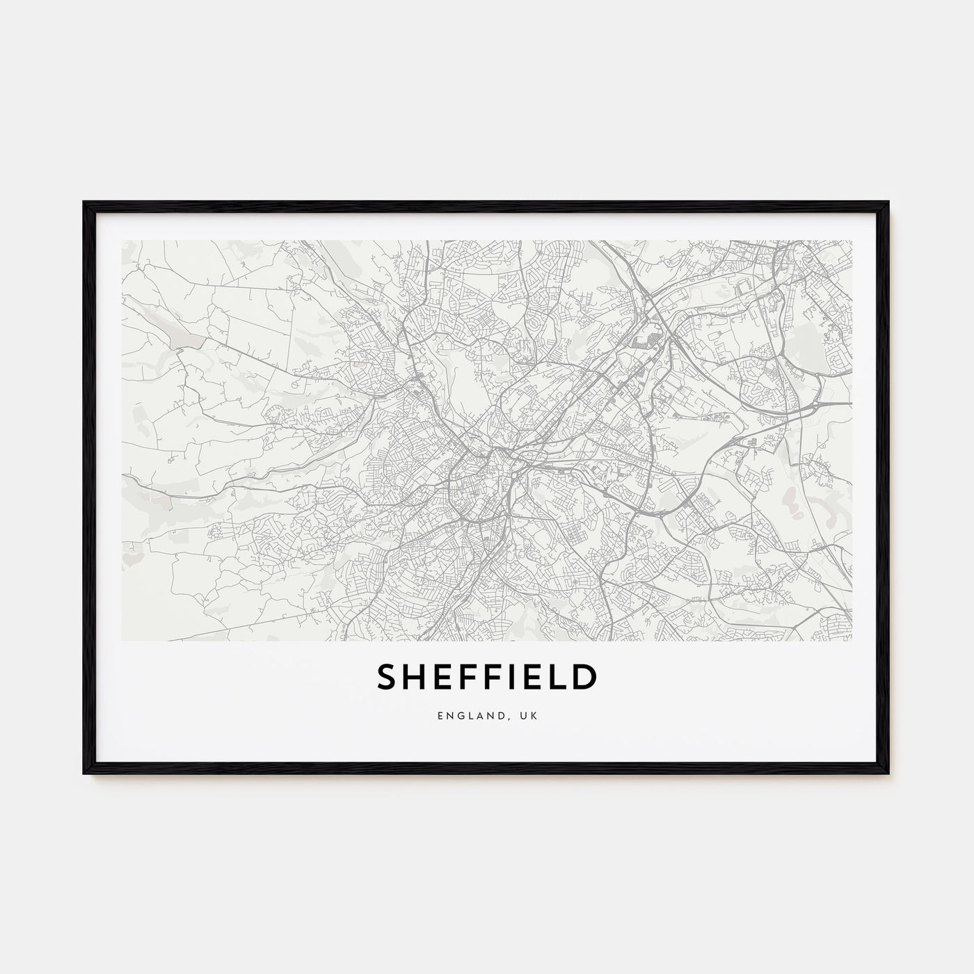 Sheffield Map Landscape Poster