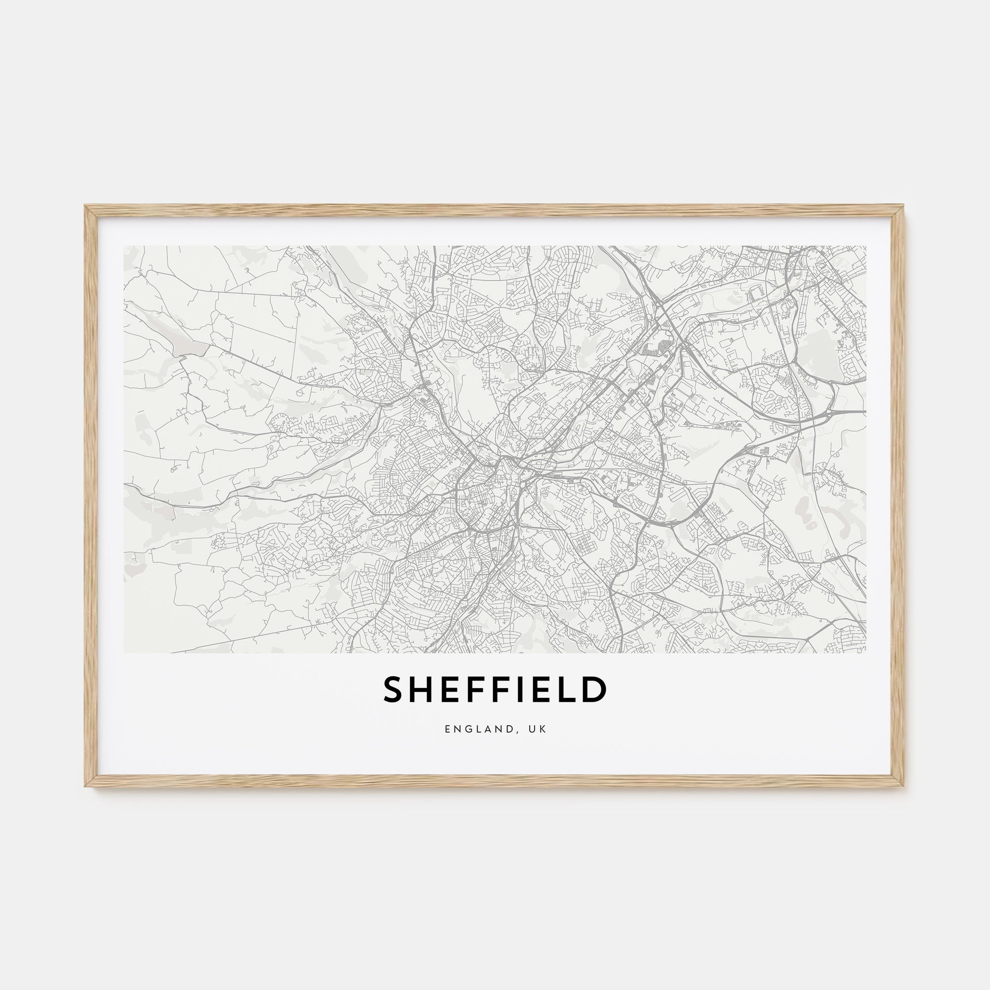 Sheffield Map Landscape Poster