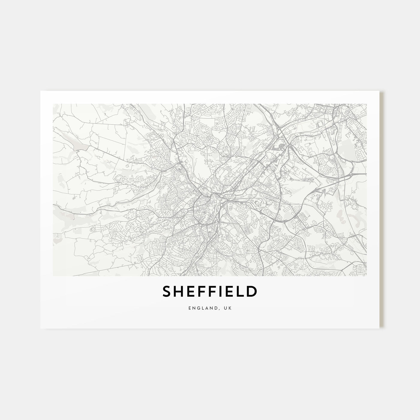 Sheffield Map Landscape Poster