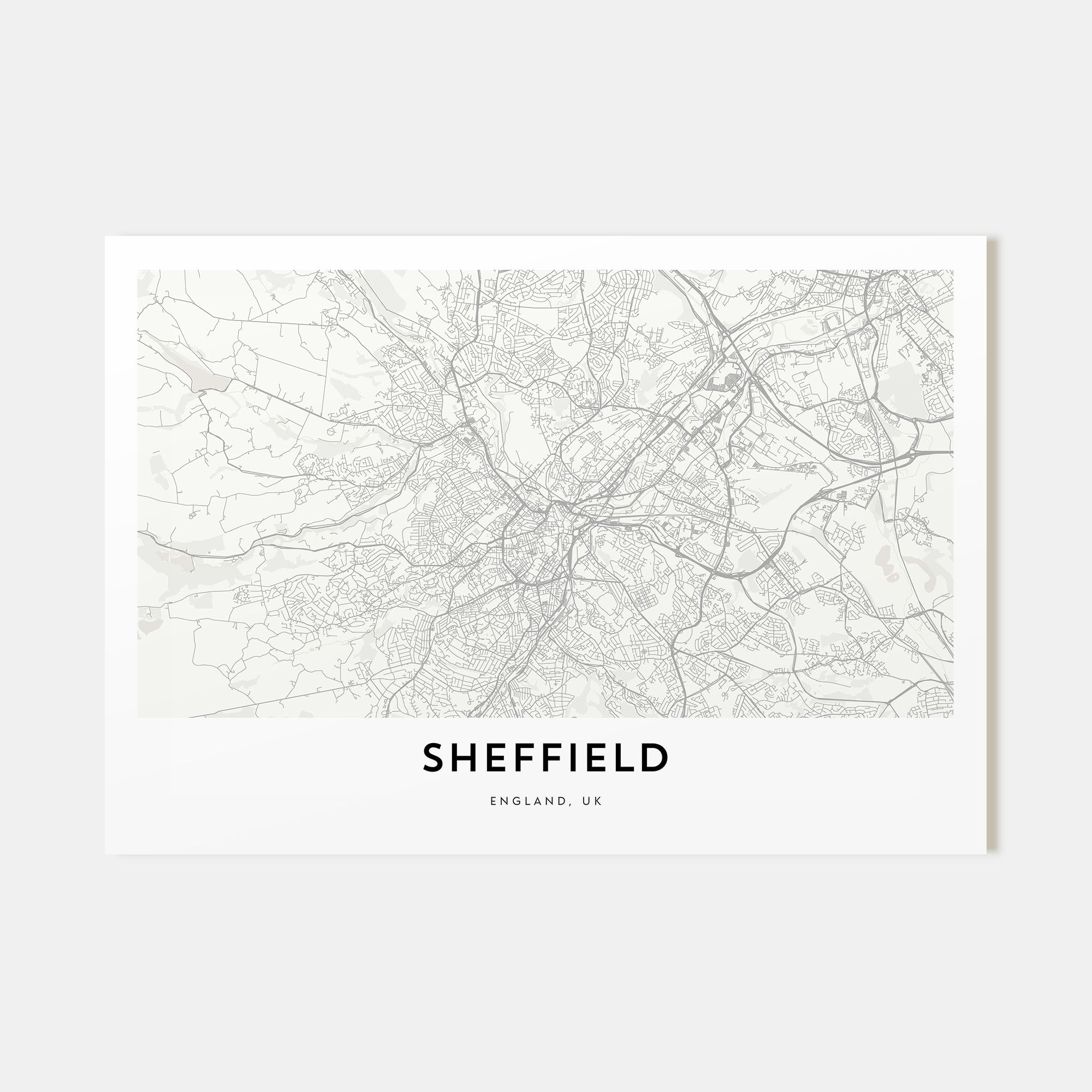 Sheffield Map Landscape Poster
