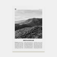 Shenandoah Travel B&W Poster