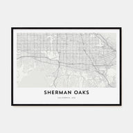 Sherman Oaks Map Landscape Poster