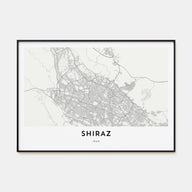 Shiraz Map Landscape Poster