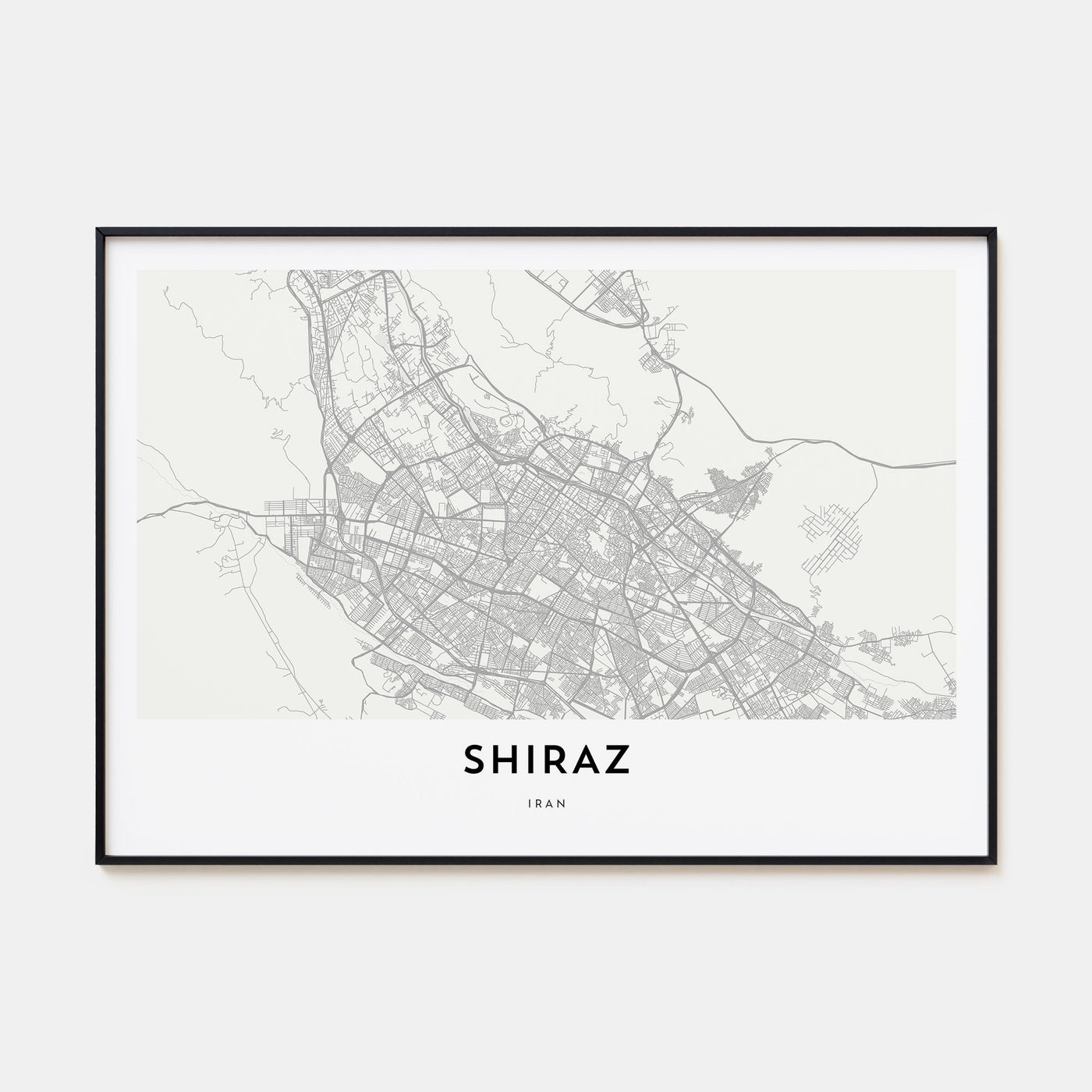 Shiraz Map Landscape Poster