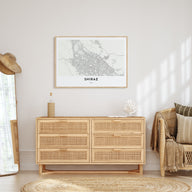 Shiraz Map Landscape Poster