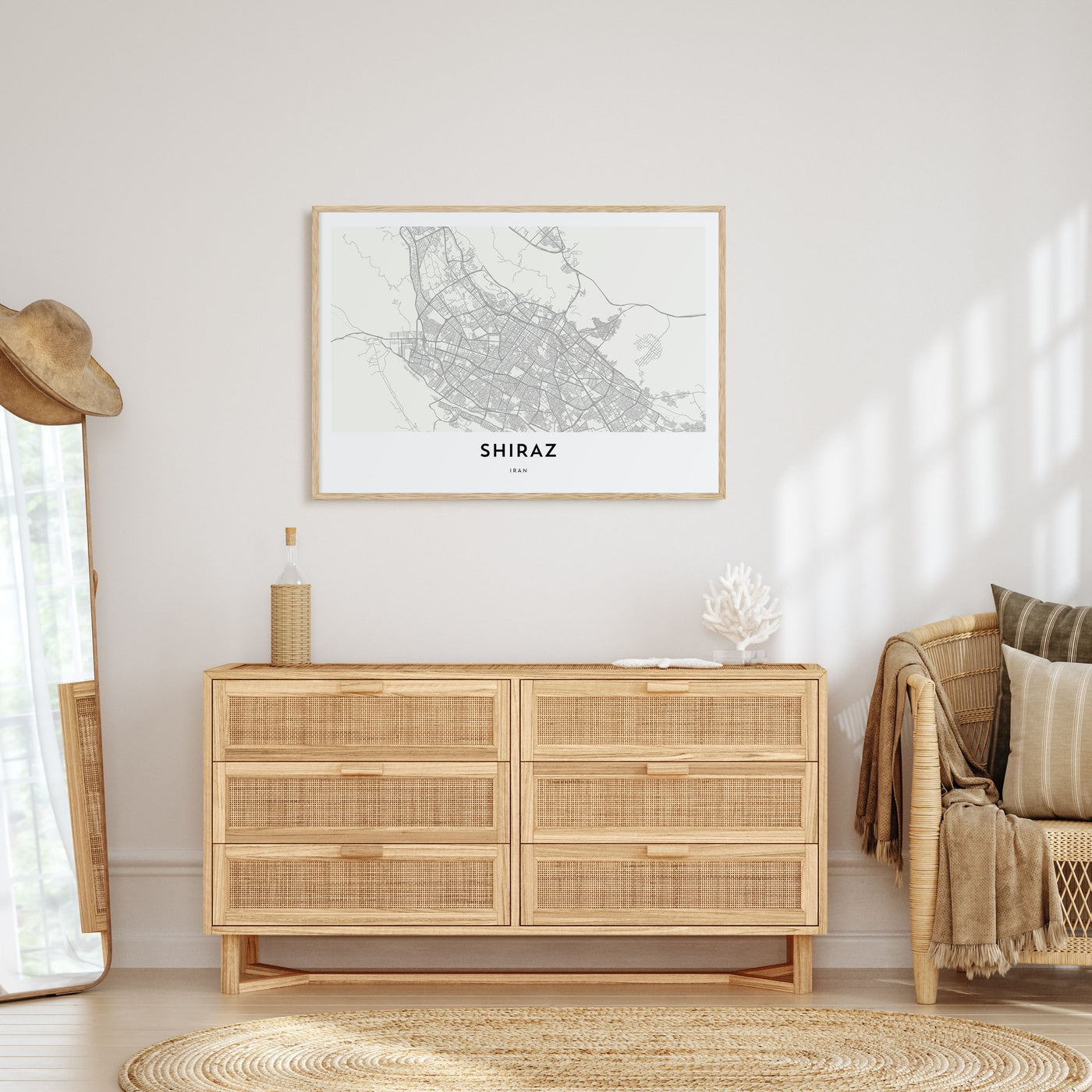 Shiraz Map Landscape Poster