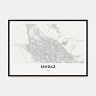 Shiraz Map Landscape Poster