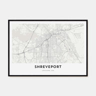 Shreveport Map Landscape Poster