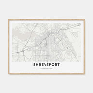 Shreveport Map Landscape Poster