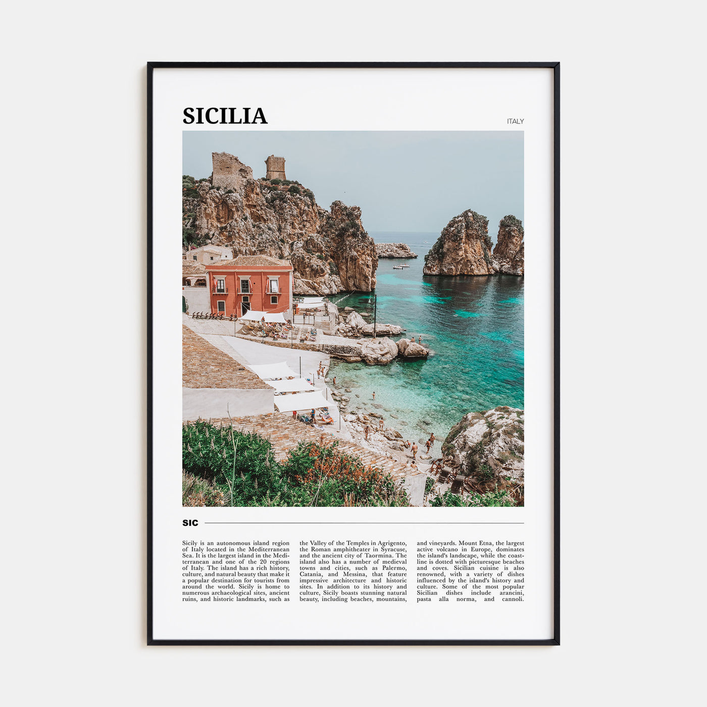 Sicilia Travel Color Poster