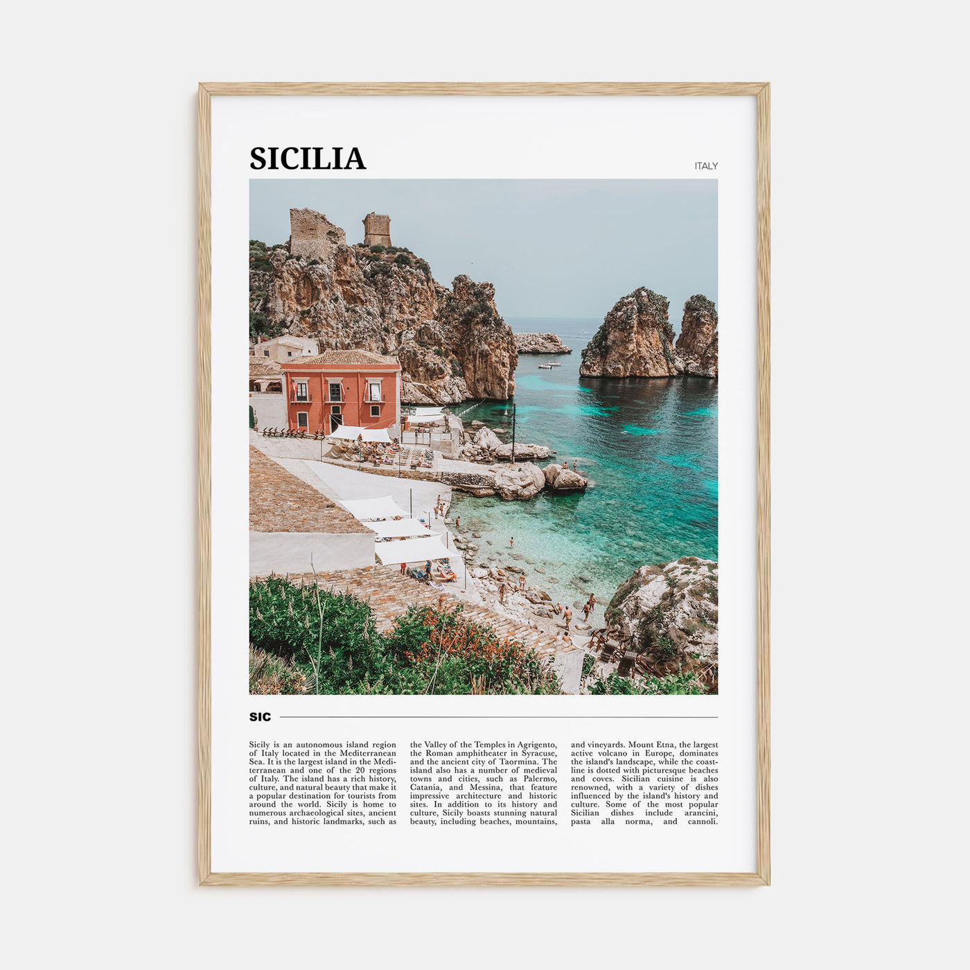 Sicilia Travel Color Poster