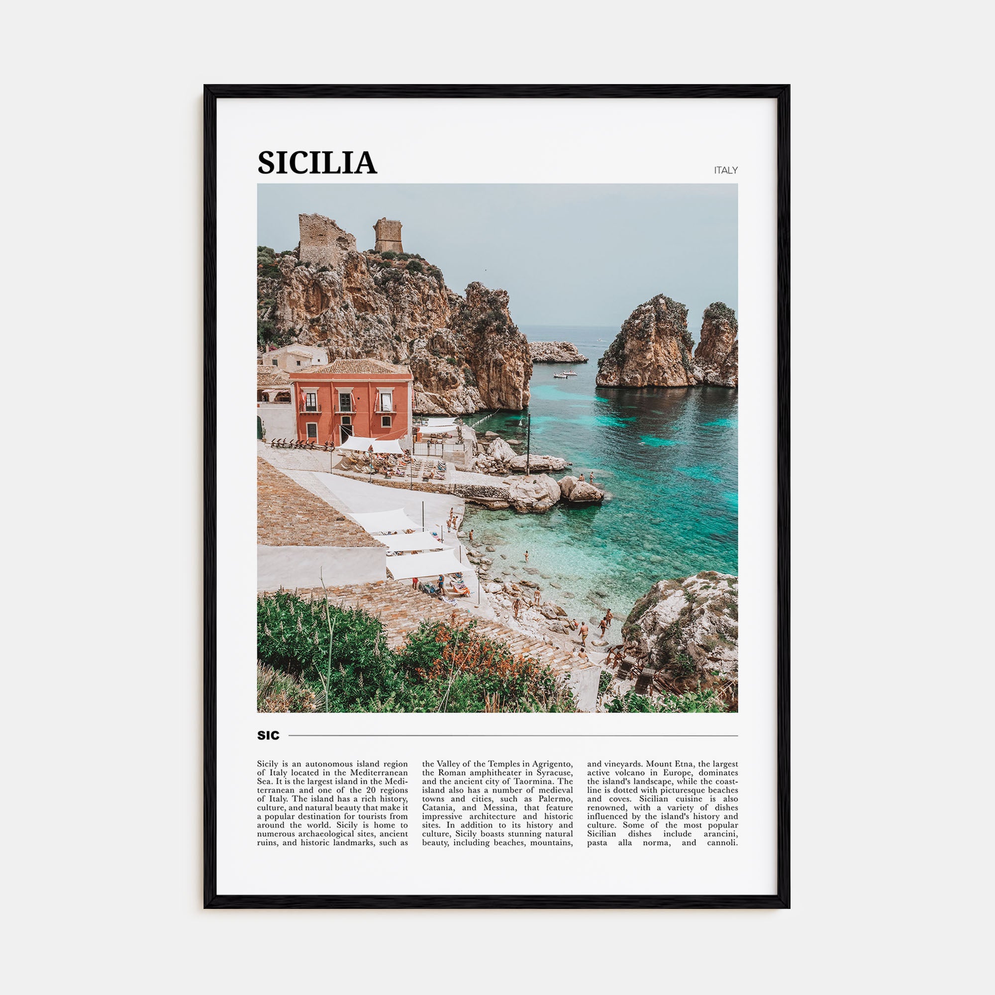 Sicilia Travel Color Poster