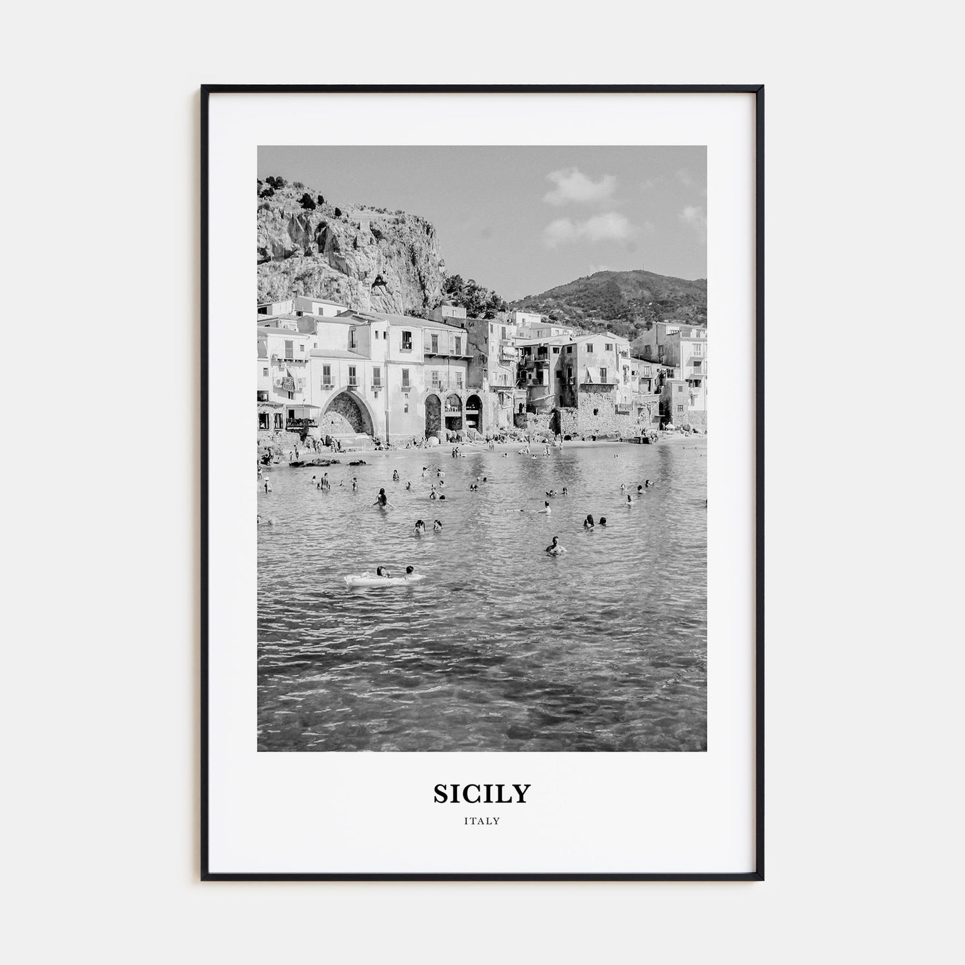 Sicily Portrait B&W No 2 Poster