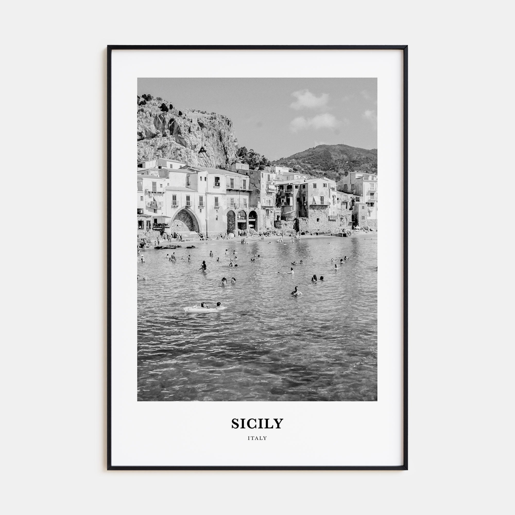 Sicily Portrait B&W No 2 Poster