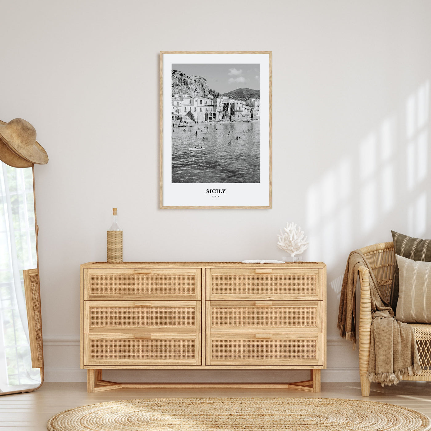 Sicily Portrait B&W No 2 Poster