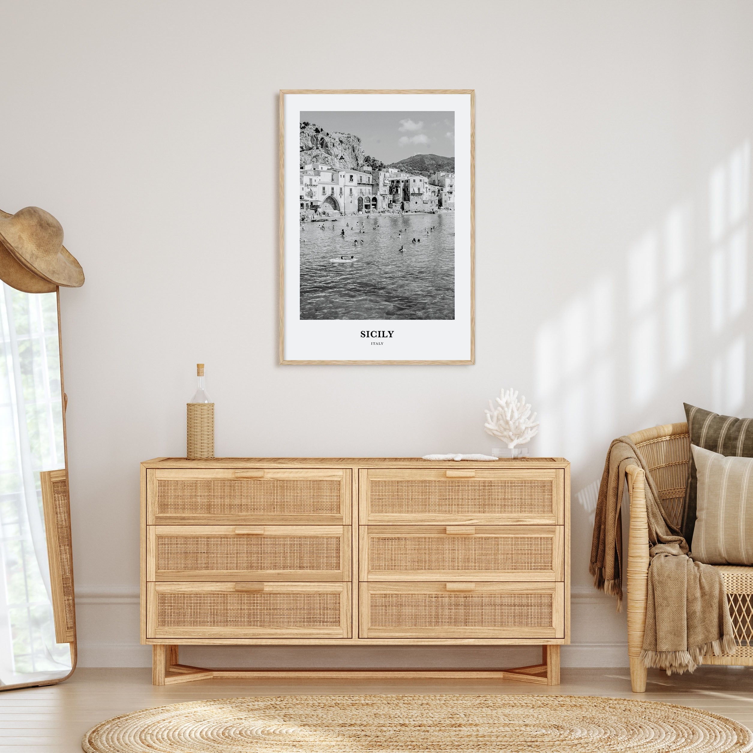 Sicily Portrait B&W No 2 Poster