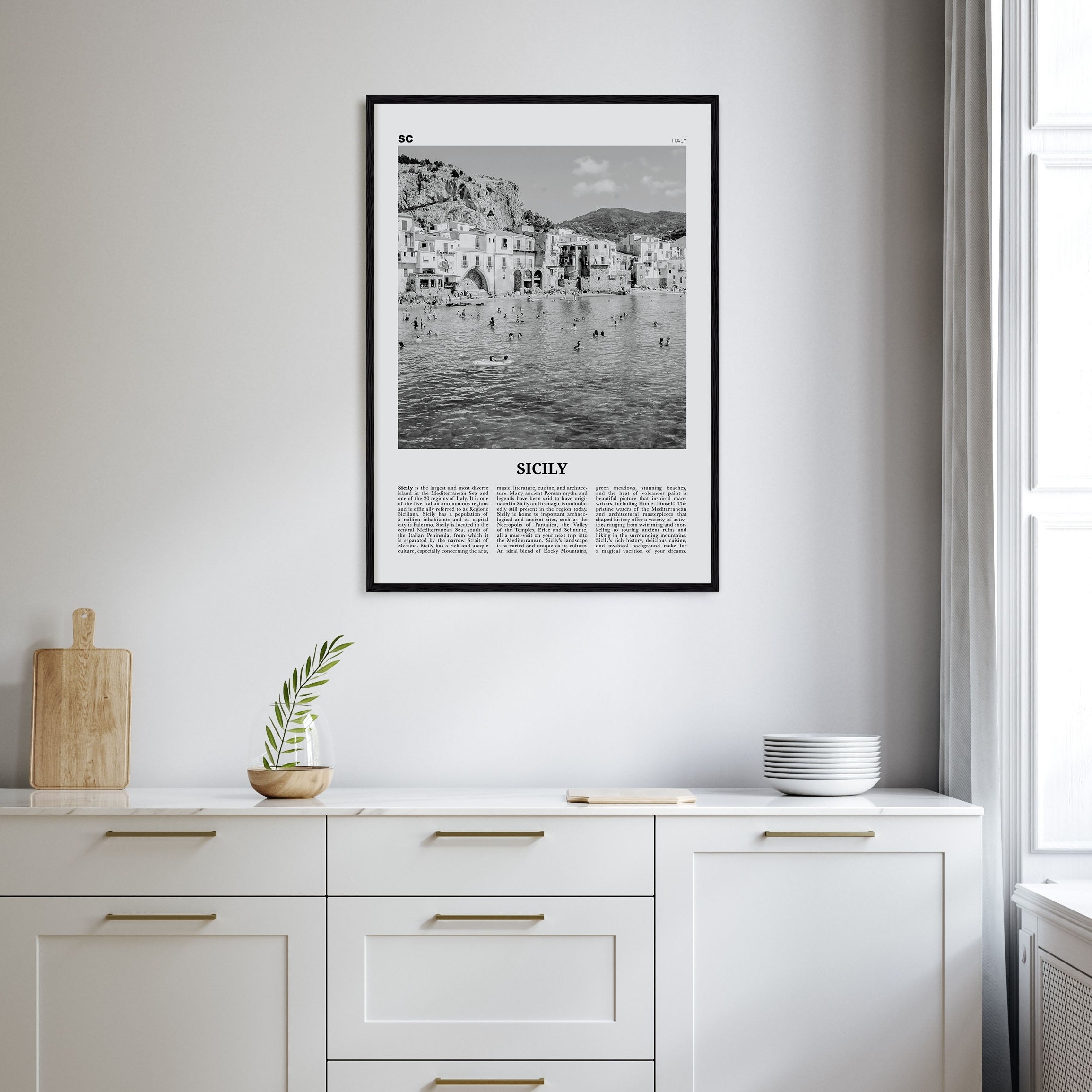 Sicily Travel B&W No 1 Poster