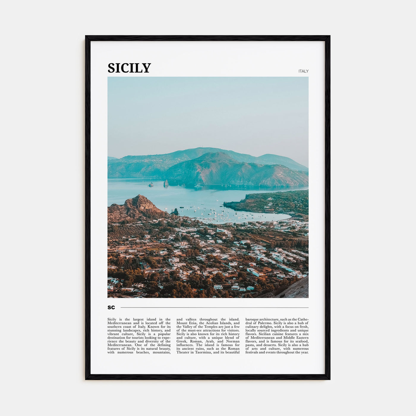 Sicily Travel Color Poster