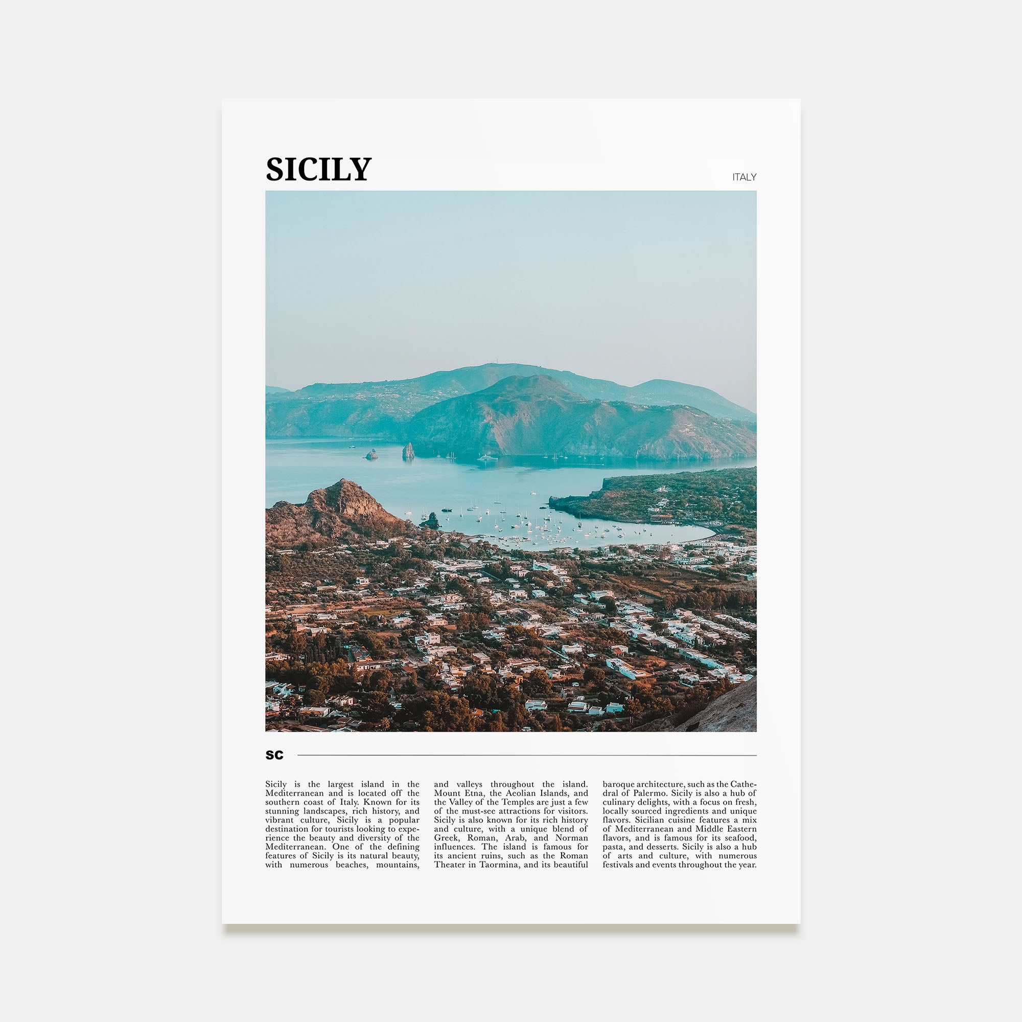 Sicily Travel Color Poster