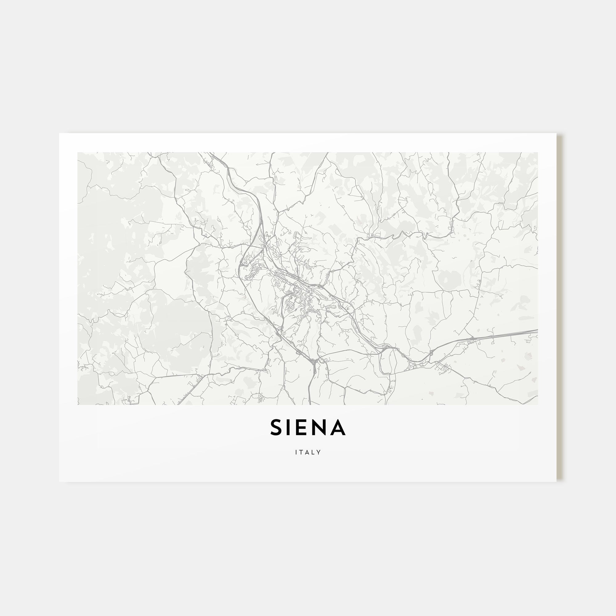 Siena Map Landscape Poster