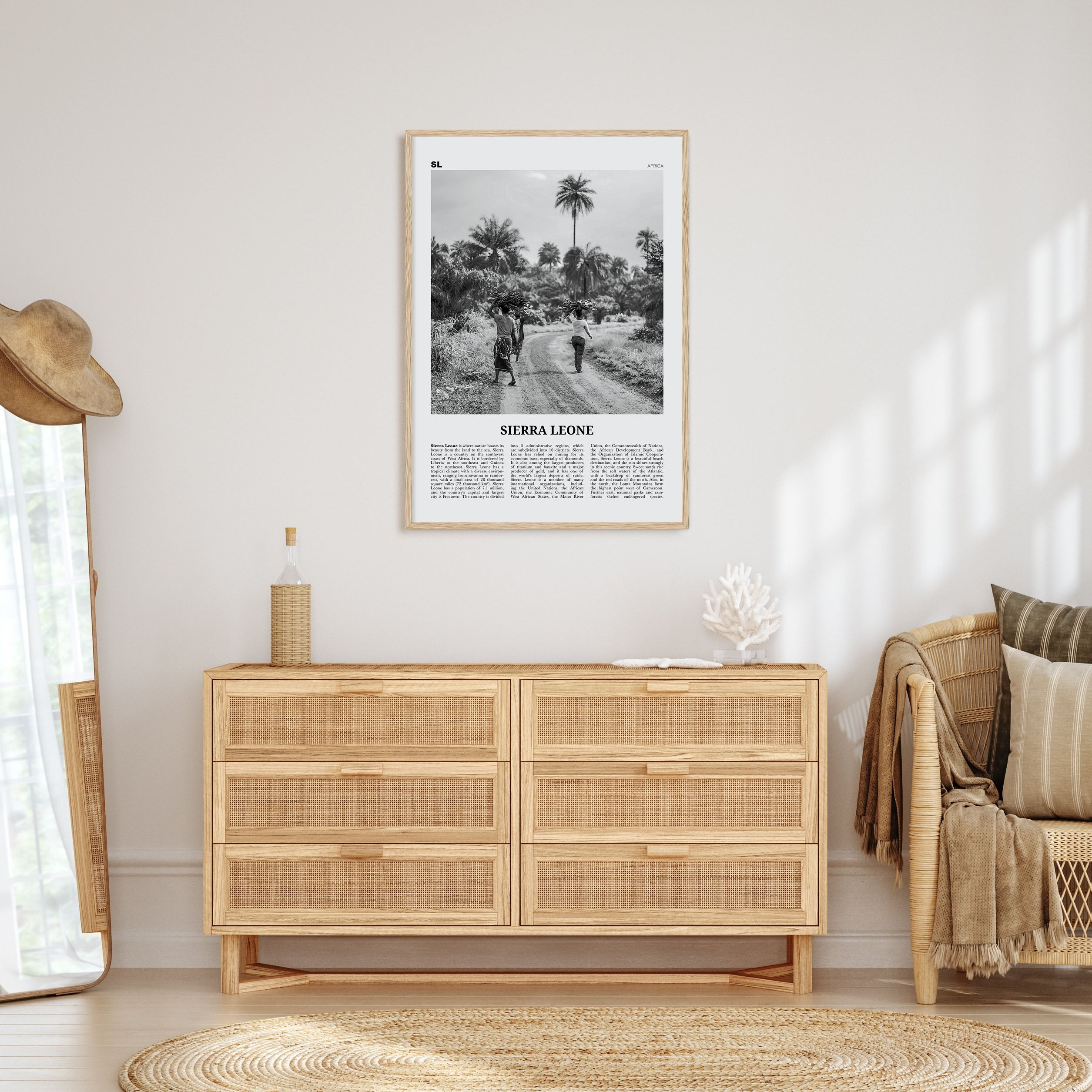Sierra Leone Travel B&W Poster