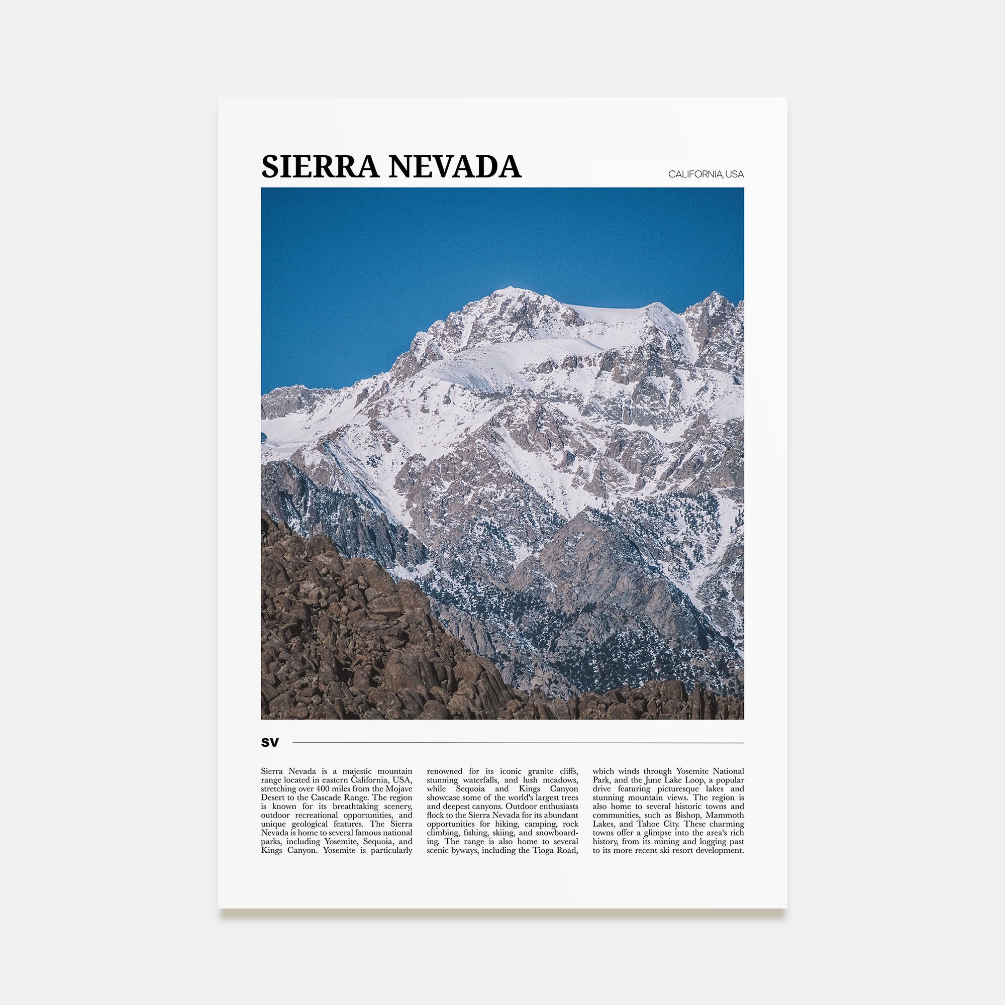 Sierra Nevada Travel Color Poster