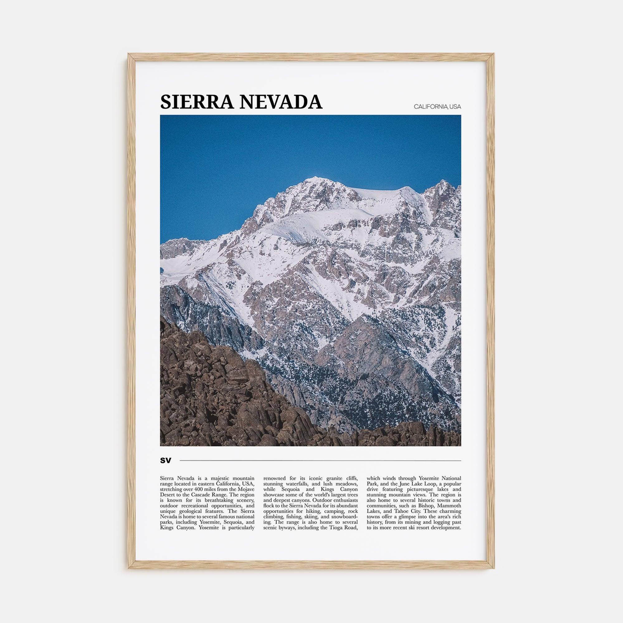 Sierra Nevada Travel Color Poster
